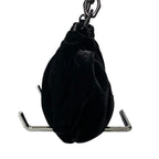 Prada Velvet Plastic Chain Shoulder Bag Black — view 3