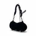 Prada Velvet Plastic Chain Shoulder Bag Black