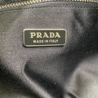 Prada Velvet Plastic Chain Shoulder Bag Black — view 9