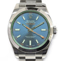 Rolex Watch Milgauss Roulett Luminous Index Hand Sunray Blue Dial Green