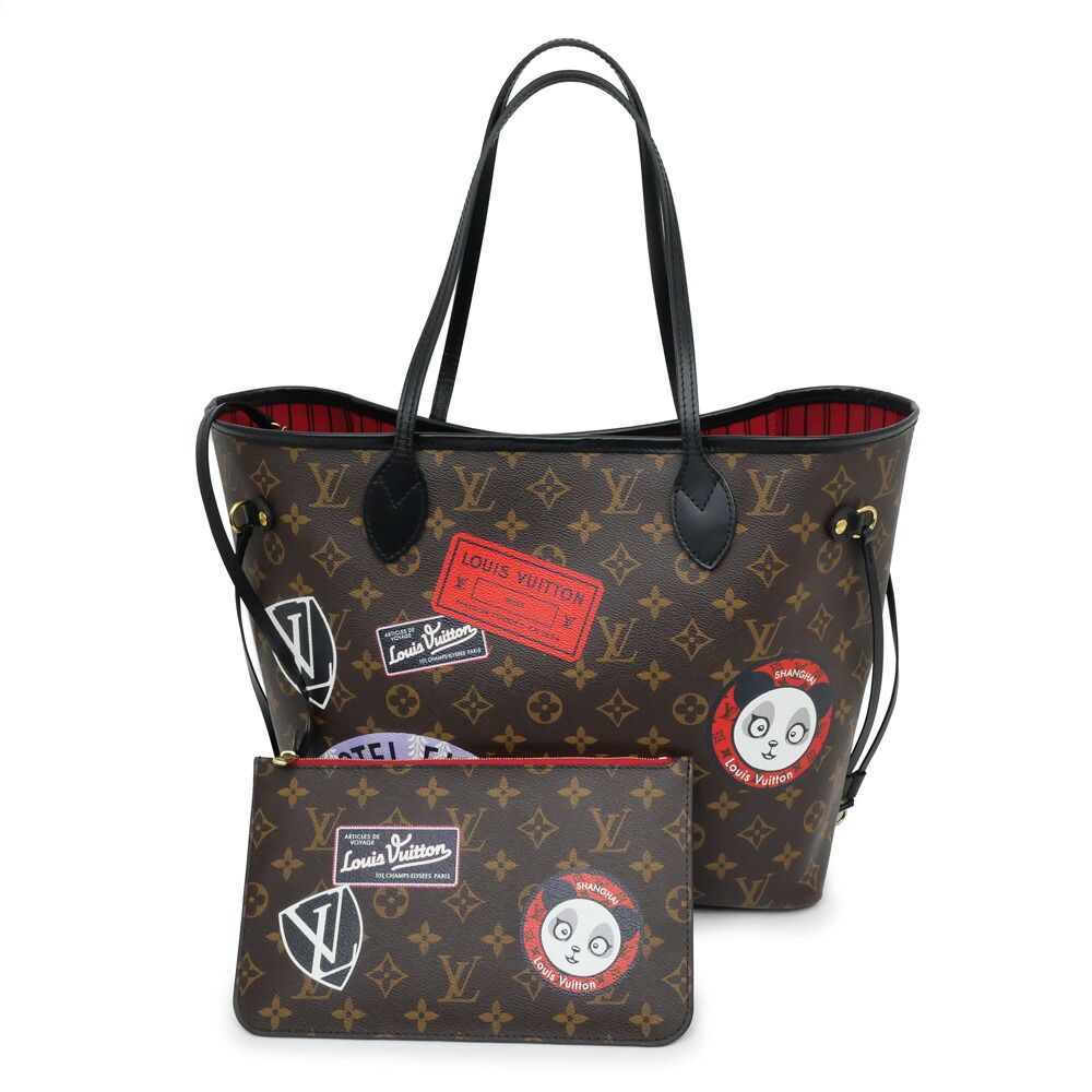 Louis Vuitton Monogram Neverfull My LV World Tour Tote Name Brown