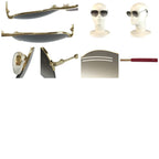 Gucci Gold Gray Metal 007 56 Sunglasses Eyewear — view 9