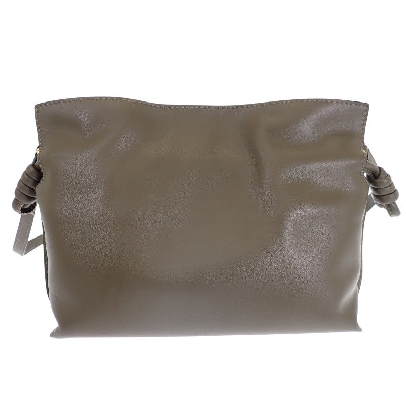 Loewe Flamenco Clutch Mini 2-Way Shoulder Handbag Nappa Calfskin Dark Khaki Gold — view 4
