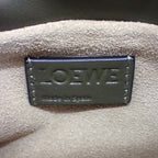 Loewe Flamenco Clutch Mini 2-Way Shoulder Handbag Nappa Calfskin Dark Khaki Gold — view 9
