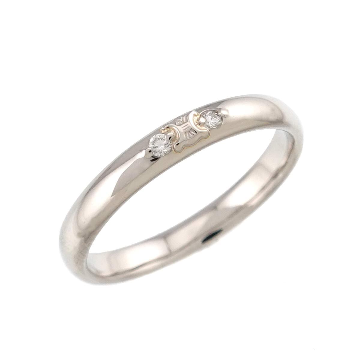 Celine Macadam Ring Diamond Pt Platinum 18k YG Yellow Gold — view 4