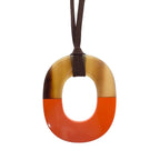 Hermes GM Necklace Buffalo Horn Lacquer Wood Box Orange Brown All Season Large — view 3