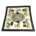 Hermes Carre 90 les Voitures a Transformation Silk Scarf Neckwear Black
