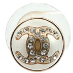 Chanel CC Logo Single Costume Stud Faux Pearl Earrings Alloy Gold