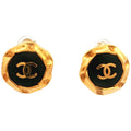 Chanel CC Logo Pair Costume Earrings Alloy Gold