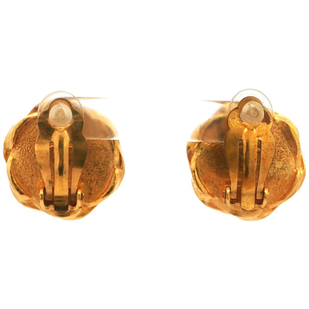 Chanel CC Logo Pair Costume Earrings Alloy Gold — view 3