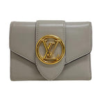 Louis Vuitton Portefeuille Pont Neuf Leather Trifold Wallet Gray