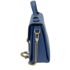 Gucci 2-Way Leather Shoulder Bag Blue — view 4