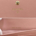 Chanel Quilted Bifold Wallet Caviar Leather Pink Gold — view 8