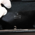 Gucci Shoulder Bag Leather Black 005 Silver — view 8