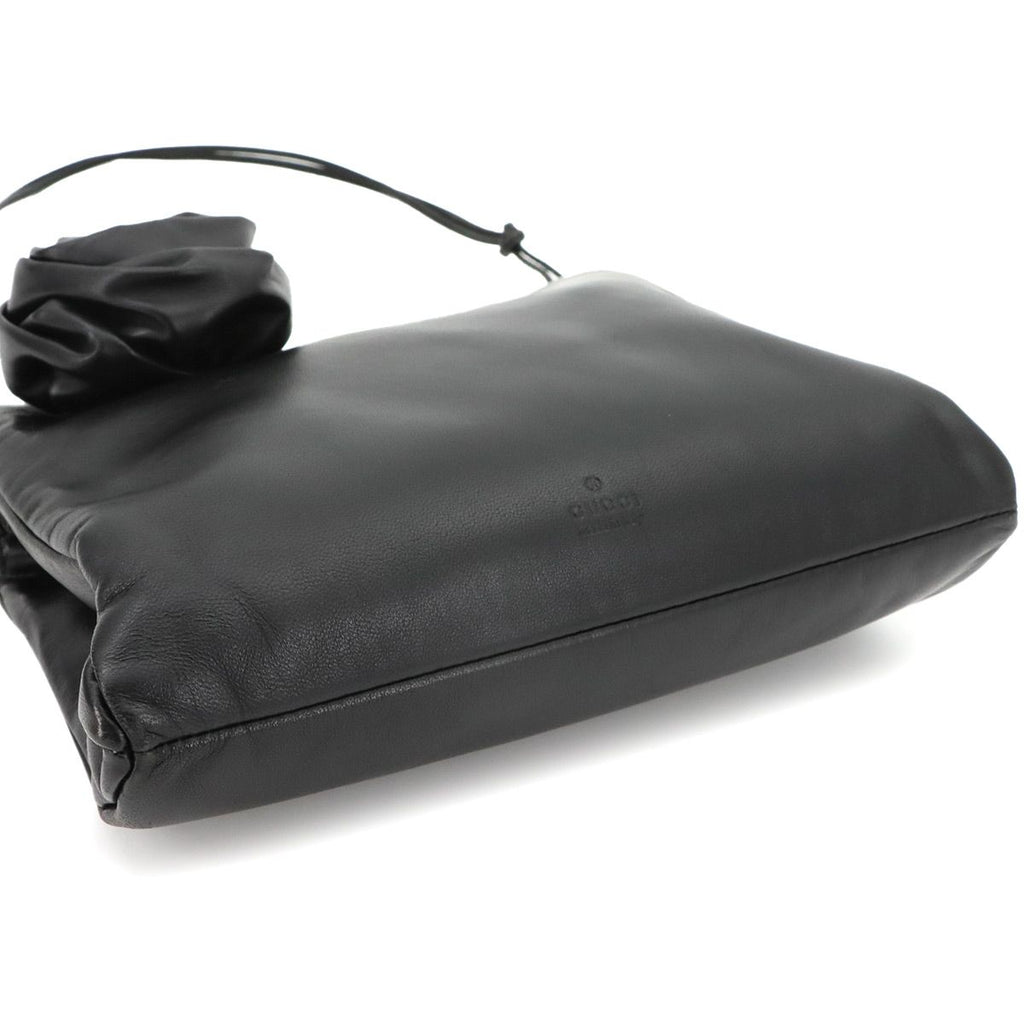 Gucci Shoulder Bag Leather Black 005 Silver — view 5