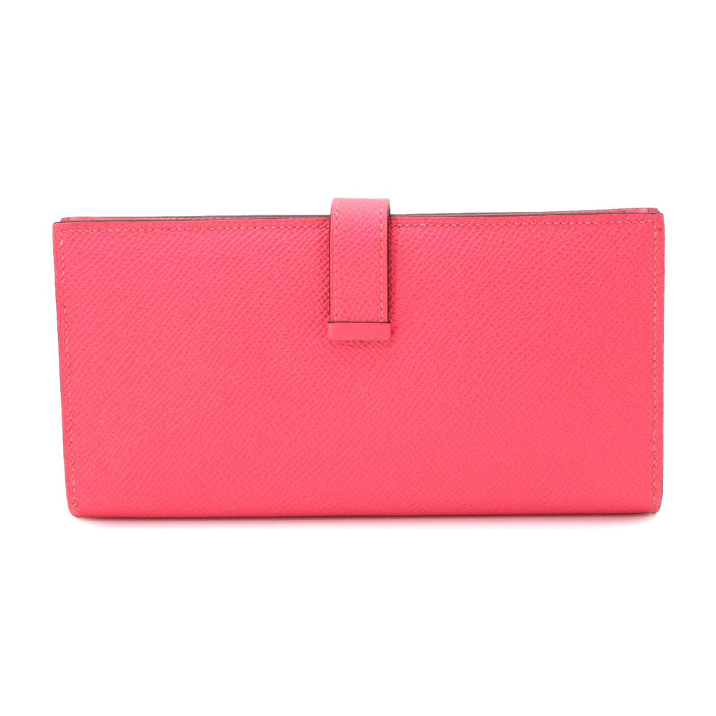 Hermes Bearn Souffle Bifold Wallet Epsom Rose Azalea Silver Soufflet — view 3