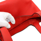 Hermes Picotin Lock 18 PM Hand Bag Taurillon Clemence Rouge Tomato Gold — view 7