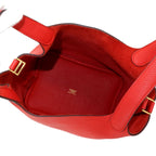 Hermes Picotin Lock 18 PM Hand Bag Taurillon Clemence Rouge Tomato Gold — view 6