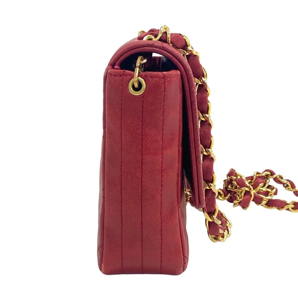Chanel Single Flap Double Chain Quilted CC Logo Lambskin Shoulder Bag — view 3