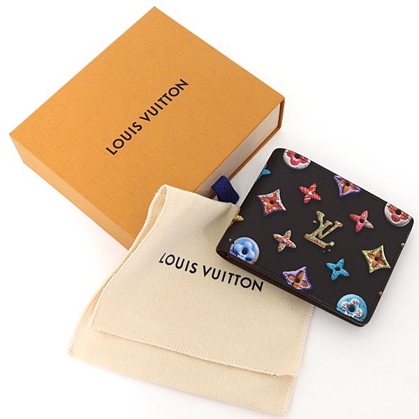 Louis Vuitton Portefeuille Calf Bifold Wallet Monogram Donut Canvas Chocolate — view 2