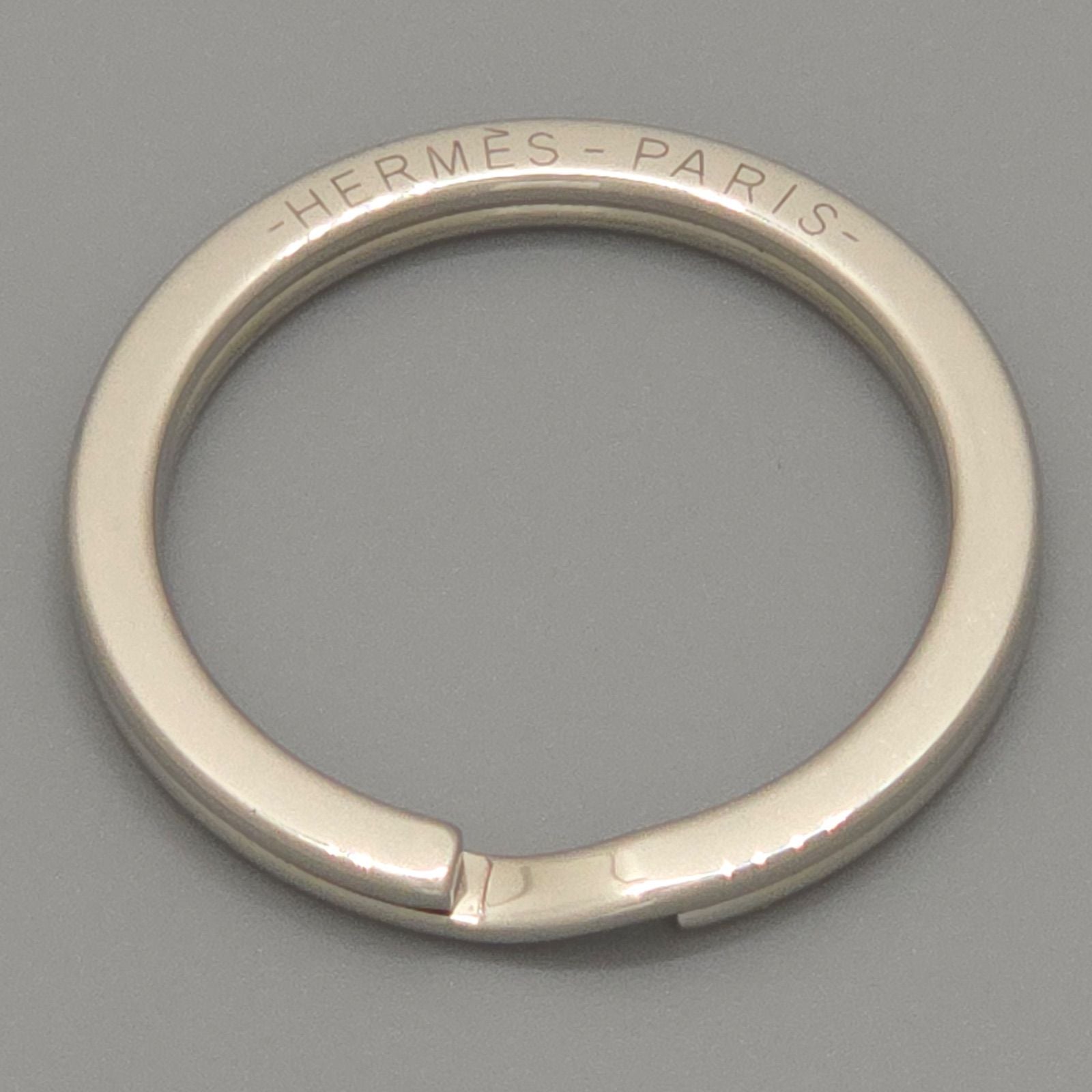 Hermes Key Holder Cheval Key Ring Charm Metallic Polished Stainless Steel — view 5