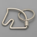 Hermes Key Holder Cheval Key Ring Charm Metallic Polished Stainless Steel