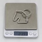 Hermes Key Holder Cheval Key Ring Charm Metallic Polished Stainless Steel — view 9