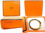 Hermes Jumbo Double Strand Bracelet Choker Gold Leather Brown — view 5