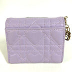 Dior Trifold Wallet Lotus Lambskin Lilac Purple — view 6