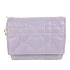 Dior Trifold Wallet Lotus Lambskin Lilac Purple