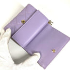 Dior Trifold Wallet Lotus Lambskin Lilac Purple — view 7