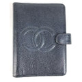 Chanel Notebook Cover CC Logo Caviar Leather Black Agenda