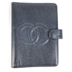 Chanel Notebook Cover CC Logo Caviar Leather Black Agenda