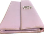 Hermes Clutch Logo Leather Purple Pink — view 7