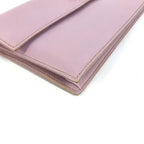 Hermes Clutch Logo Leather Purple Pink — view 4