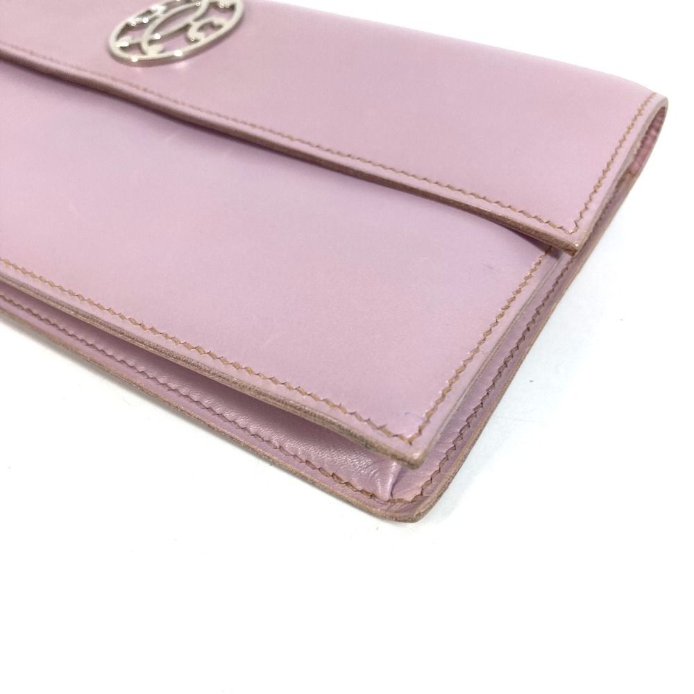 Hermes Clutch Logo Leather Purple Pink — view 6