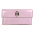 Hermes Clutch Logo Leather Purple Pink