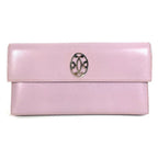 Hermes Clutch Logo Leather Purple Pink