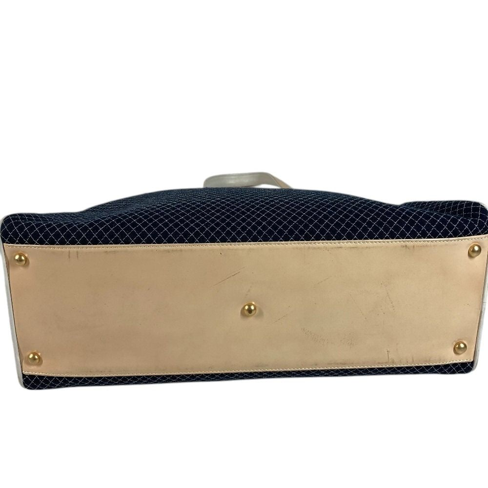 Chanel Shoulder Bag CC Logo Quilted Canvas Navy — view 6