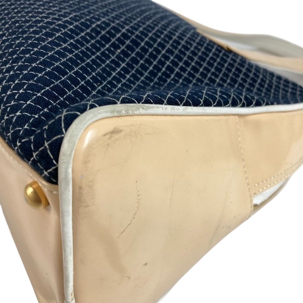 Chanel Shoulder Bag CC Logo Quilted Canvas Navy — view 7