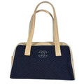 Chanel Shoulder Bag CC Logo Quilted Canvas Navy