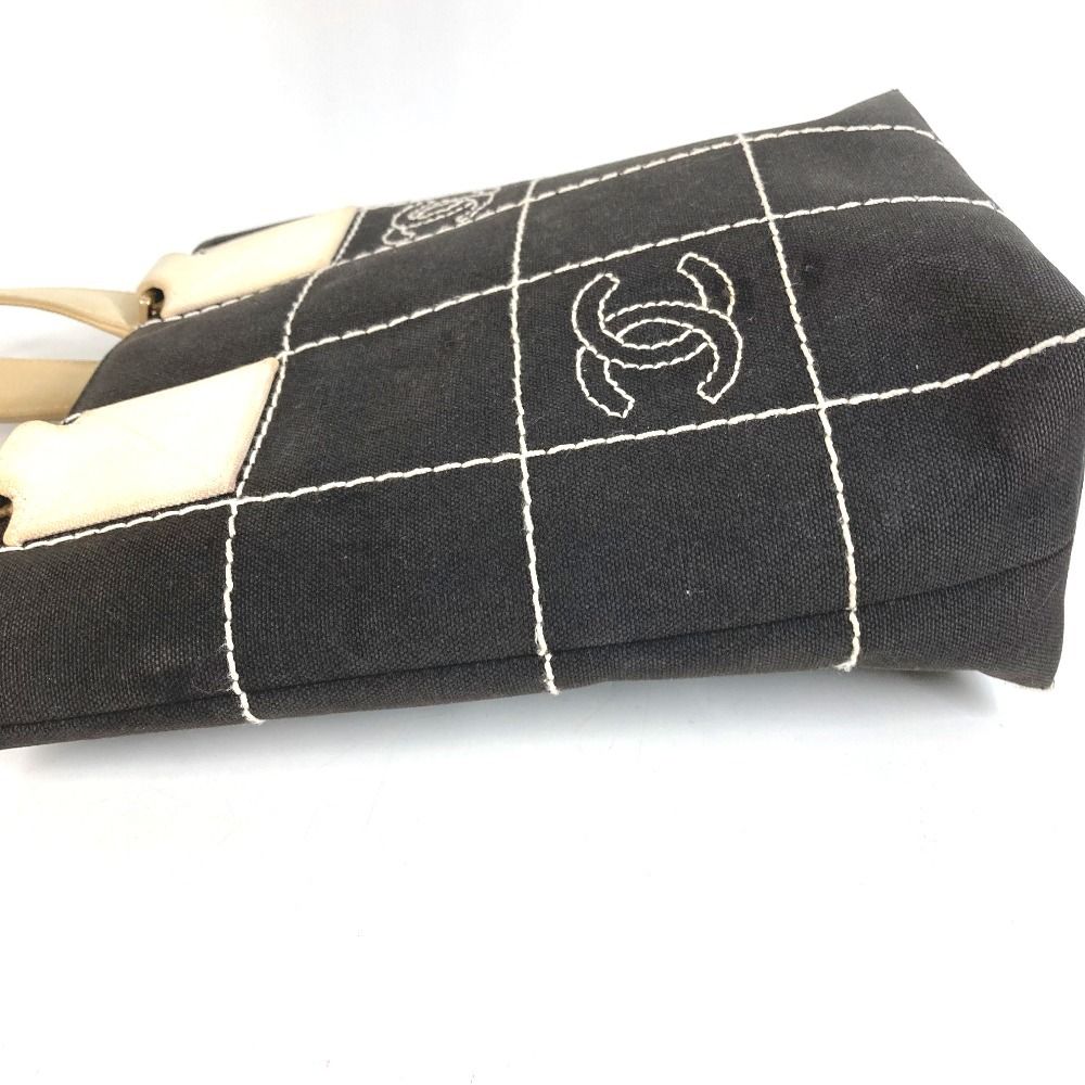 Chanel Tote CC Logo Cotton Black — view 3