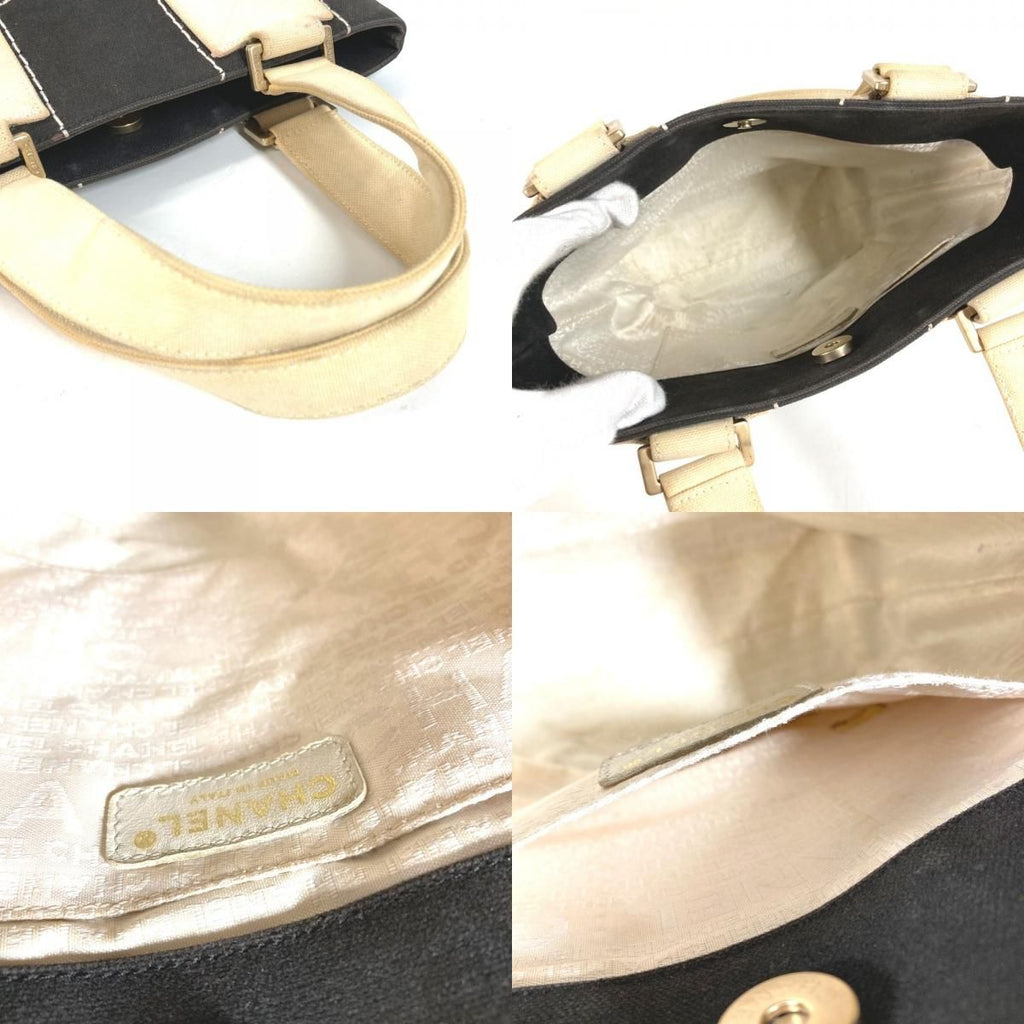 Chanel Tote CC Logo Cotton Black — view 9
