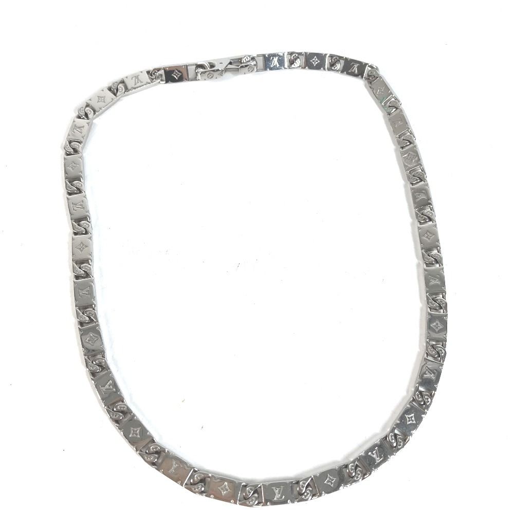 Louis Vuitton Necklace Monogram Tide Up Metal Silver