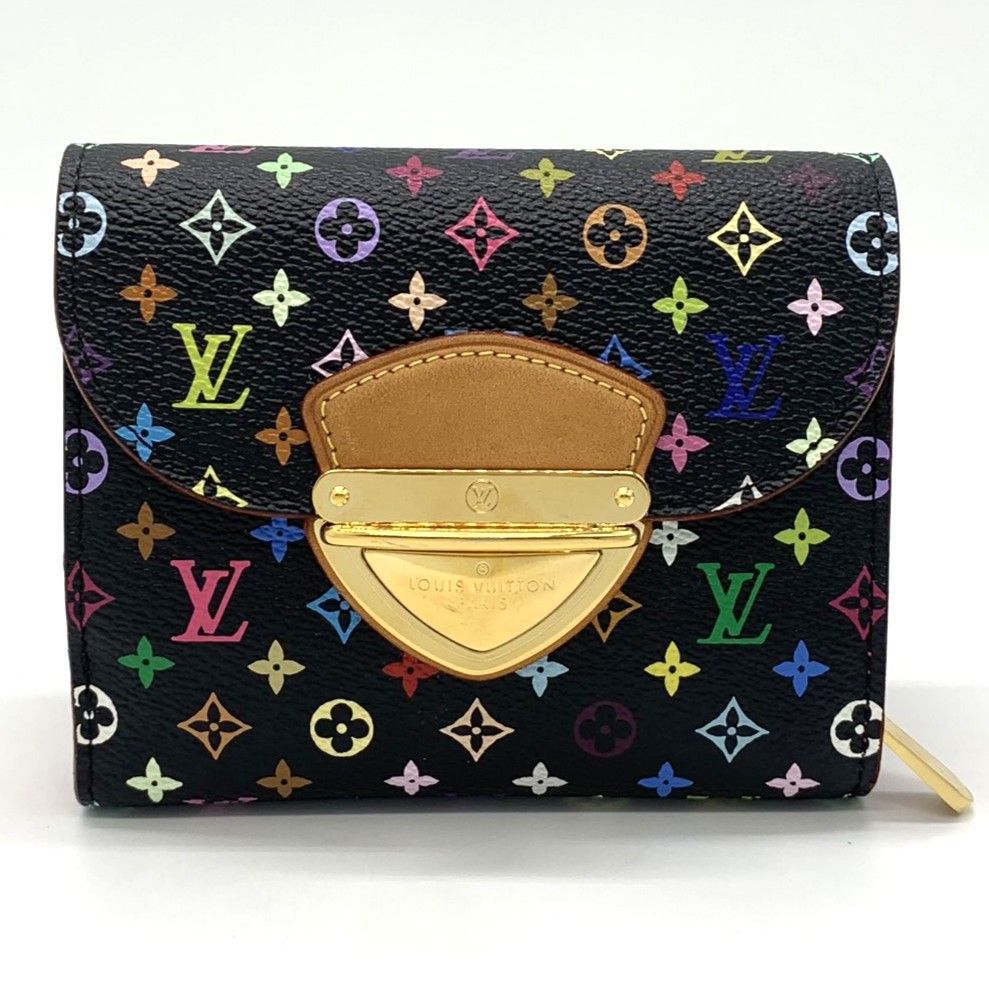Louis Vuitton Portefeuille Joy Trifold Wallet Monogram Multicolor Black