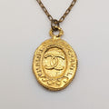 Chanel CC Logo Gold Necklace First Era Vintage