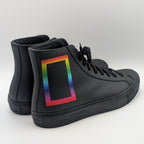 Louis Vuitton Tattoo Line High Cut Sneakers Leather Black Rainbow Shoes — view 2