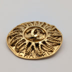 Chanel Brooch CC Logo Gold Sun Round Vintage — view 2