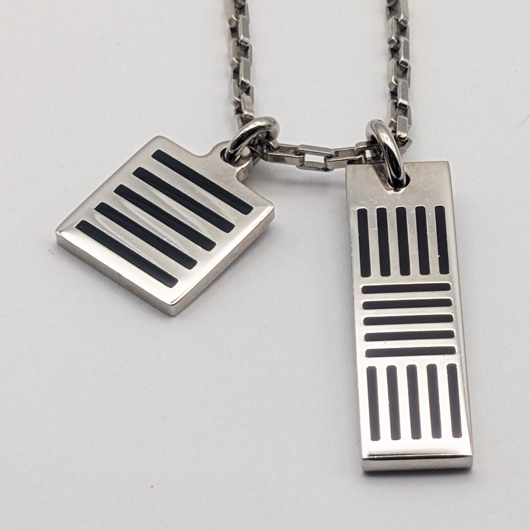 Louis Vuitton Collier Damier Color Silver Necklace — view 2