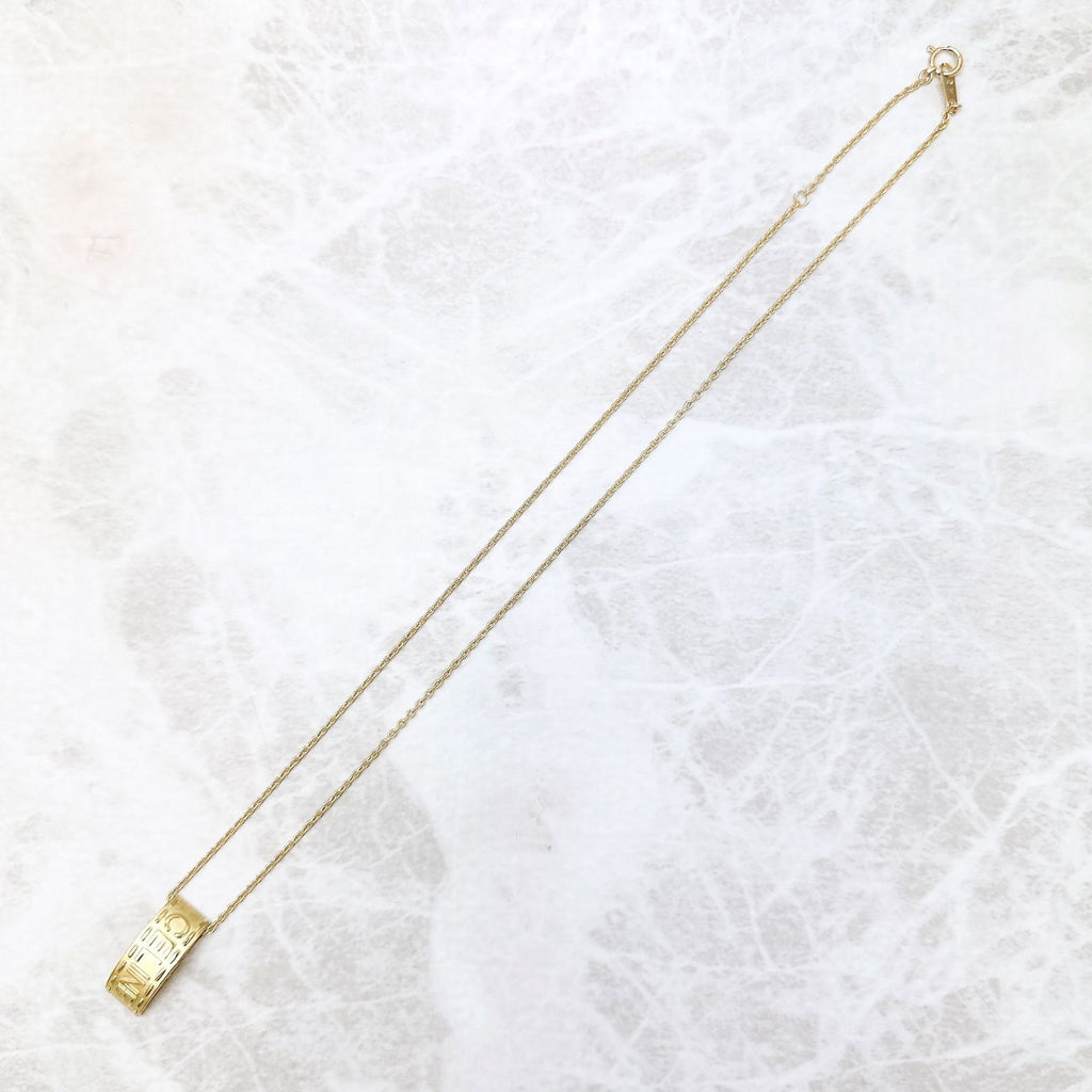 Celine Logo Taku Yellow Gold Necklace 42 cm — view 4
